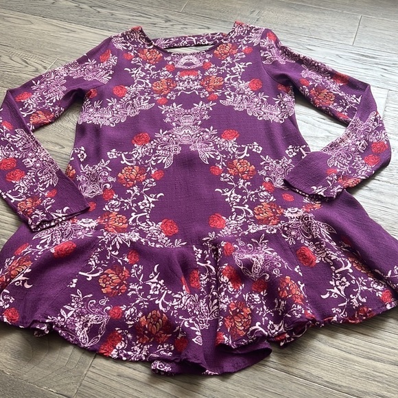 🔥free People🔥 | Purple floral Smooth Talker plumberry tunic dress - Picture 3 of 11